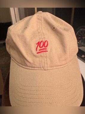 OTTO Beige Adjustable Baseball Cap “100” Embroidered Solid One Size